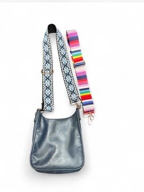 Ah-Dorned Blue Crossbody Bag with 2 Interchangeable Adjustable Straps